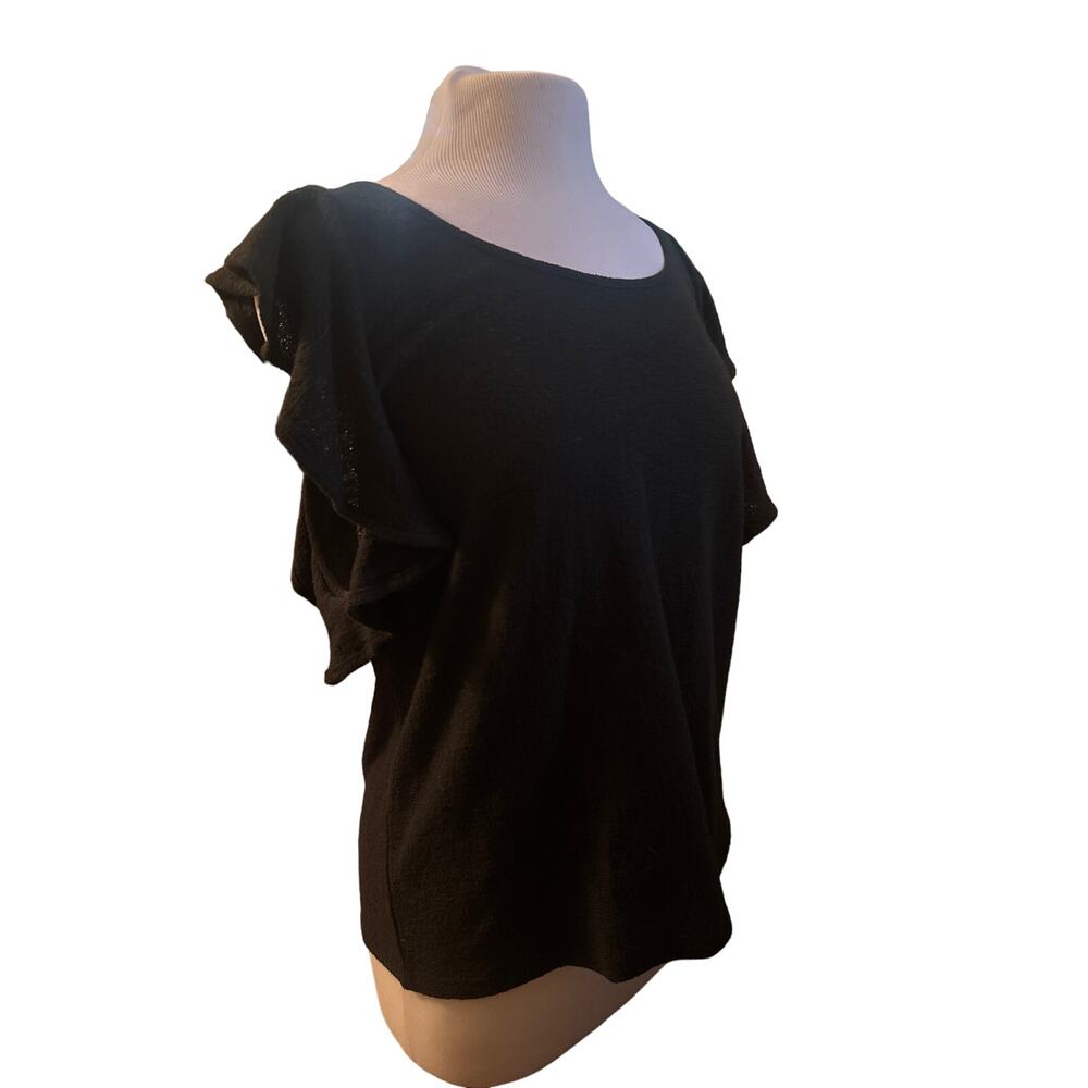 Madewell Black Ruffle Sleeve Blouse